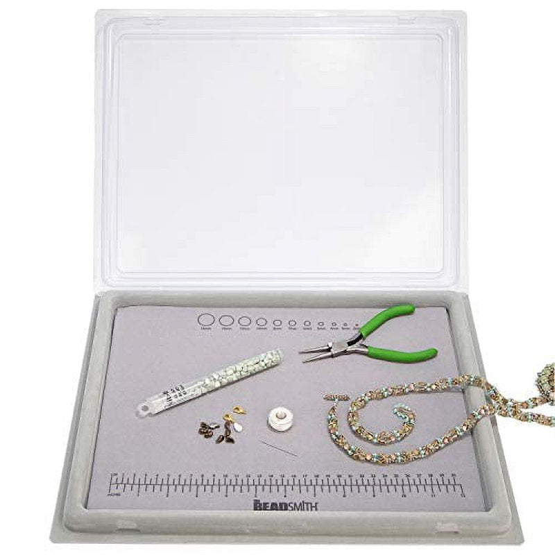 Jewelry Making Bead Tray for Treasure Mat - 11 x 14 Inches with Cover