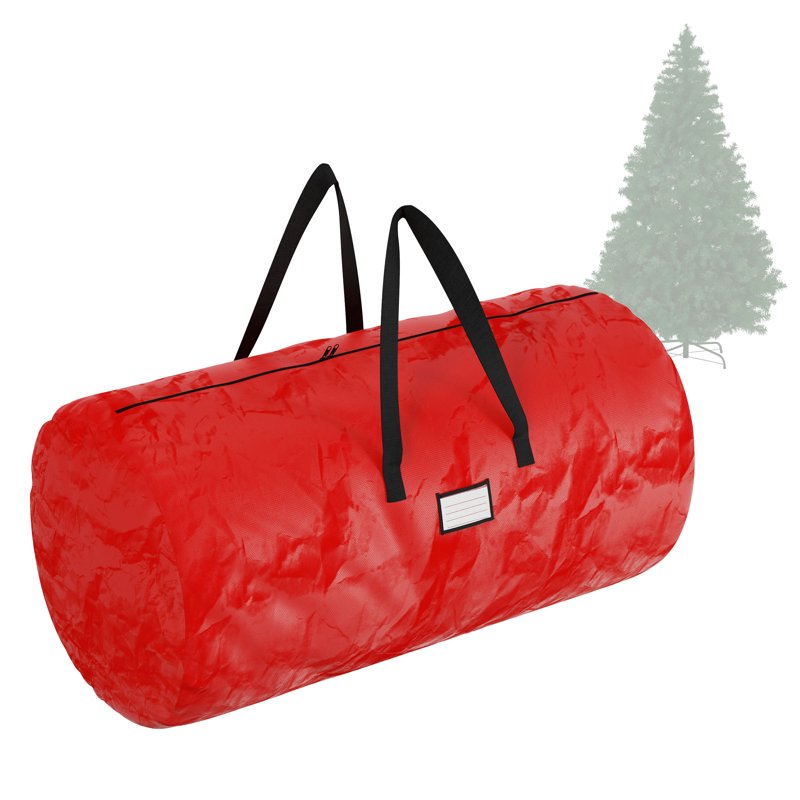 Heavy-Duty Christmas Tree Storage Bag for 12ft Artificial Tree - Red with Handles