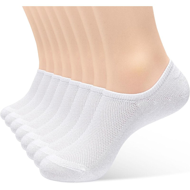 No Show Men Socks 8 Pairs - Thin Low Cut Invisible Liners for Sneakers