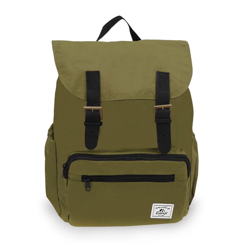 16-Inch Unisex Backpack for School Work Travel Burgundy or Olive