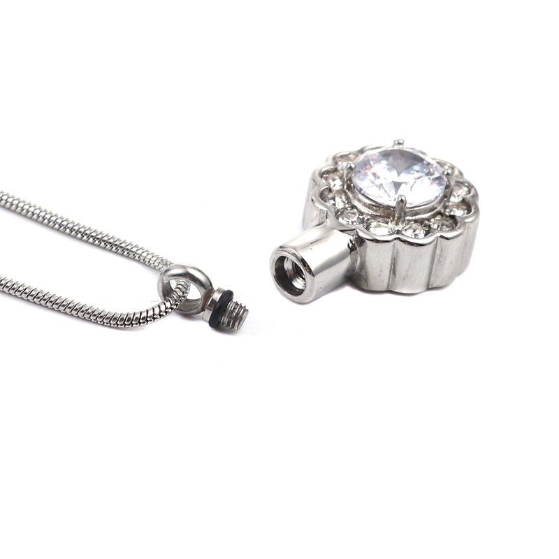 Crystal Rhinestone Memorial Necklace for Ashes Keepsake Jewelry Pendant