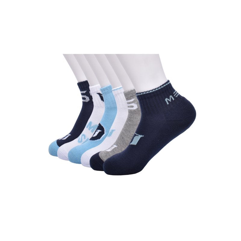 Messi Boys Quarter Socks 6-Pack - Blue Logo, Size S-L (Variation: Blue M Logo, S)