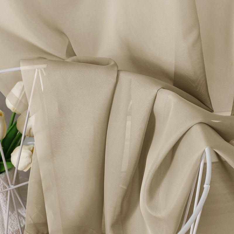 Sheer Curtain 2 Pack - Light-Filtering Voile Drapes for Doors & Windows