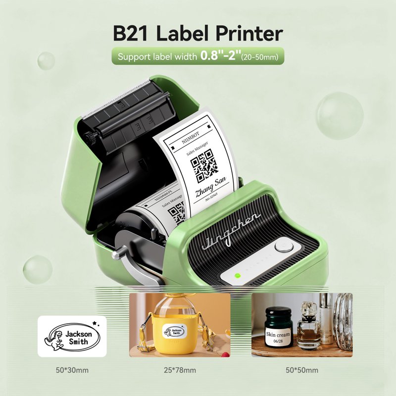 Wireless Thermal Label Maker Machine for Home & Business - 2 Inch Barcode Sticker Printer