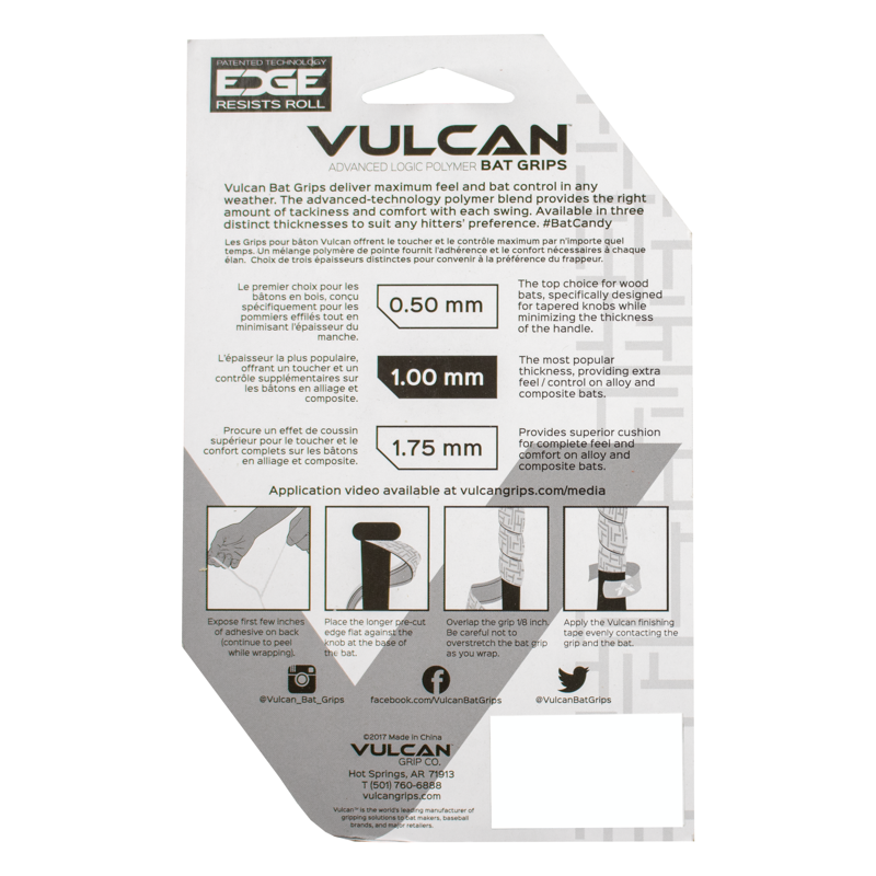 Baseball Bat Grip 1.00mm Vulcan Bat Grip for Softball & Baseball - Multiple Styles