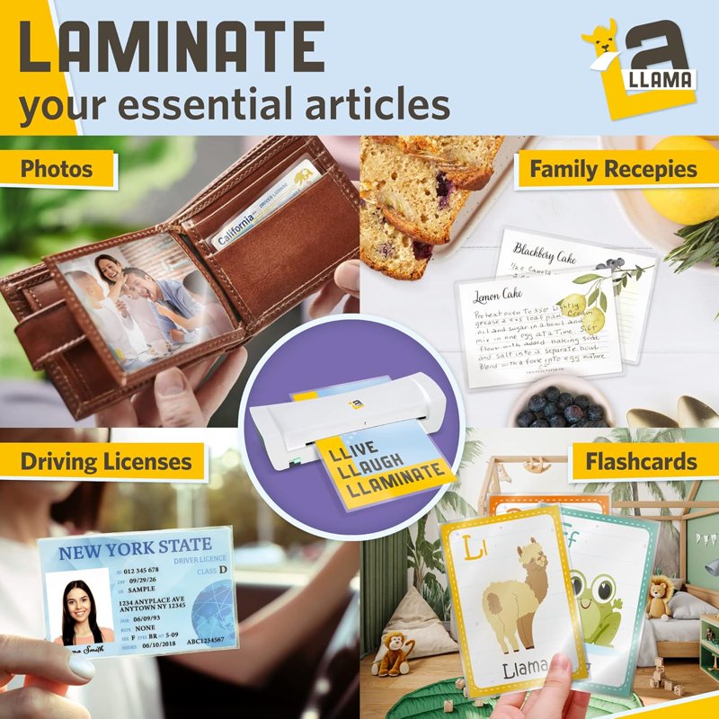 Thermal Laminating Pouches 4.3 x 6.3 Inches 3 Mil for Photos & Cards - 50 Pack