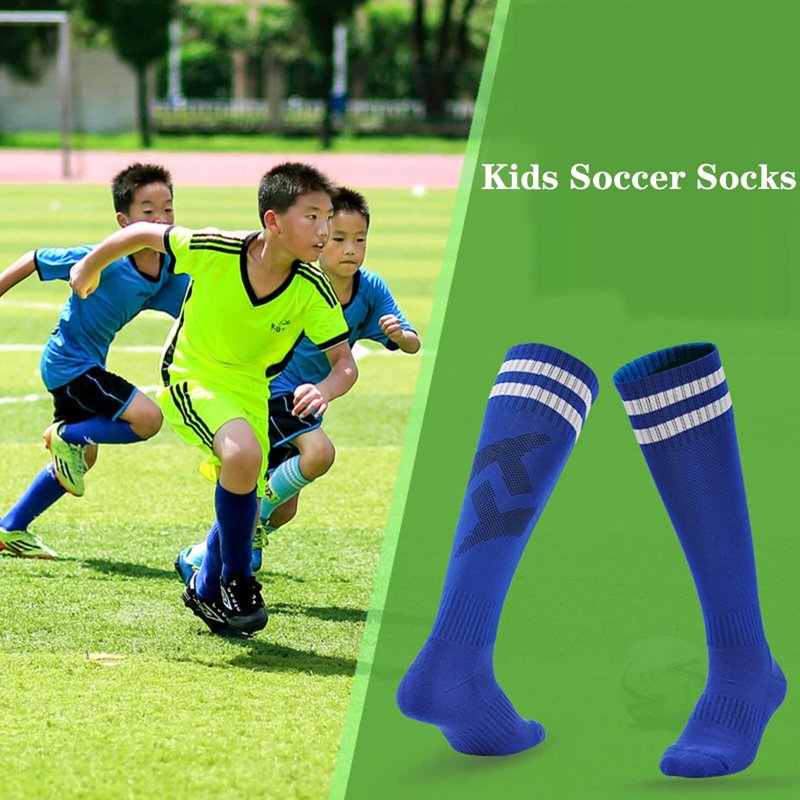 Kids Soccer Socks 10 Pairs Knee High Colorful Athletic Team Socks for Boys Girls
