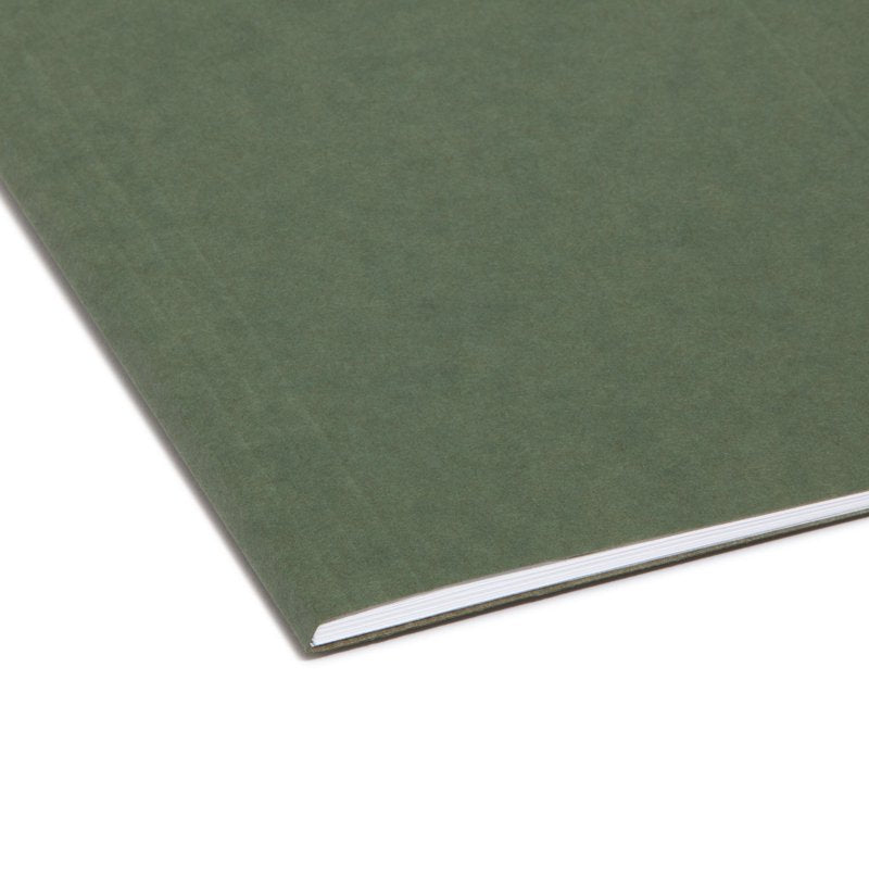 Green Hanging File Folders with Tabs - 25 Letter Size, Recycled Paper
