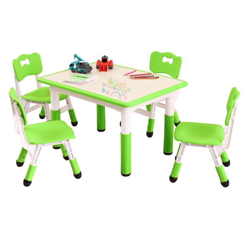 Kids Height Adjustable Activity Table and Chair Set - Multi-Use Children's Desk for Ages 2-10