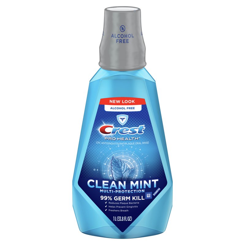 Multipack Alcohol-Free Mouthwash with Fresh Mint - 6 Bottles, 1L each