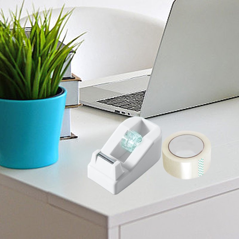 Desktop Tape Dispenser with Weighted Non-Skid Base - Office & Home Use