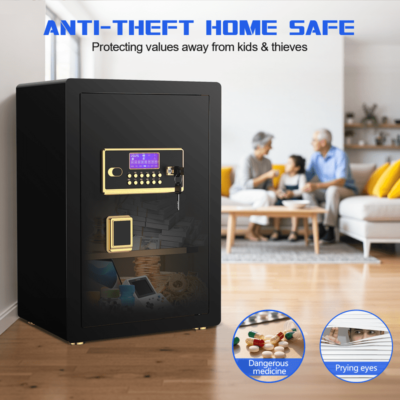 Digital Security Safe Box 5 Cu Ft Fireproof Waterproof Safe with Adjustable Shelves