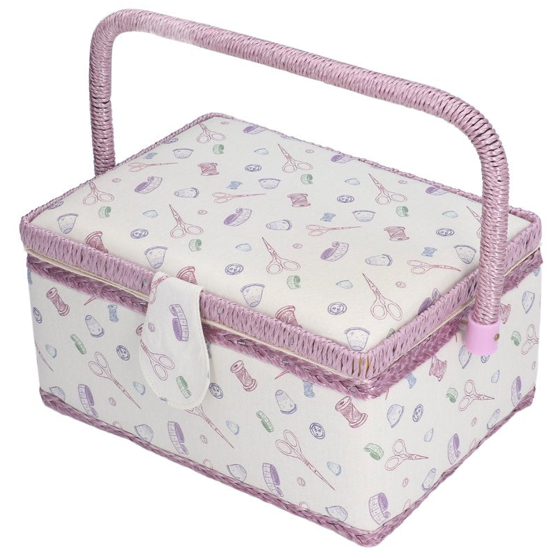 Sewing Basket with Pincushion and Storage Organizer - Portable Home & Outdoor Use