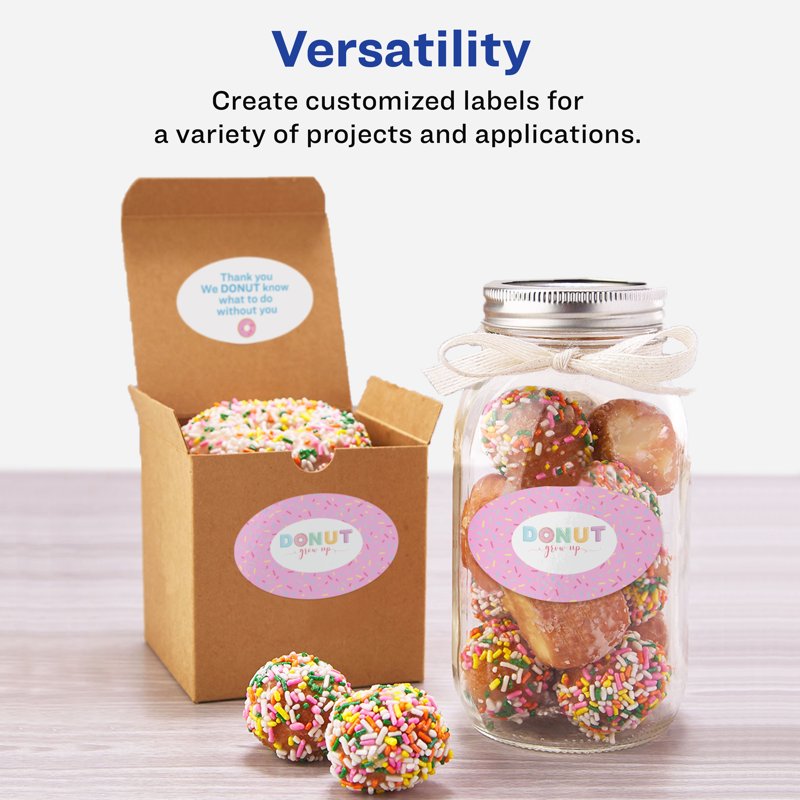 Printable Oval Labels White 1.5 x 2.5 Inches Glossy Pack of 180+
