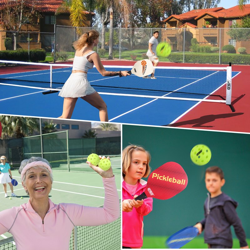 GSE 12-Pack Outdoor Pickleball Balls Set - 40-Hole, Fluorescent Green | Variation: Green