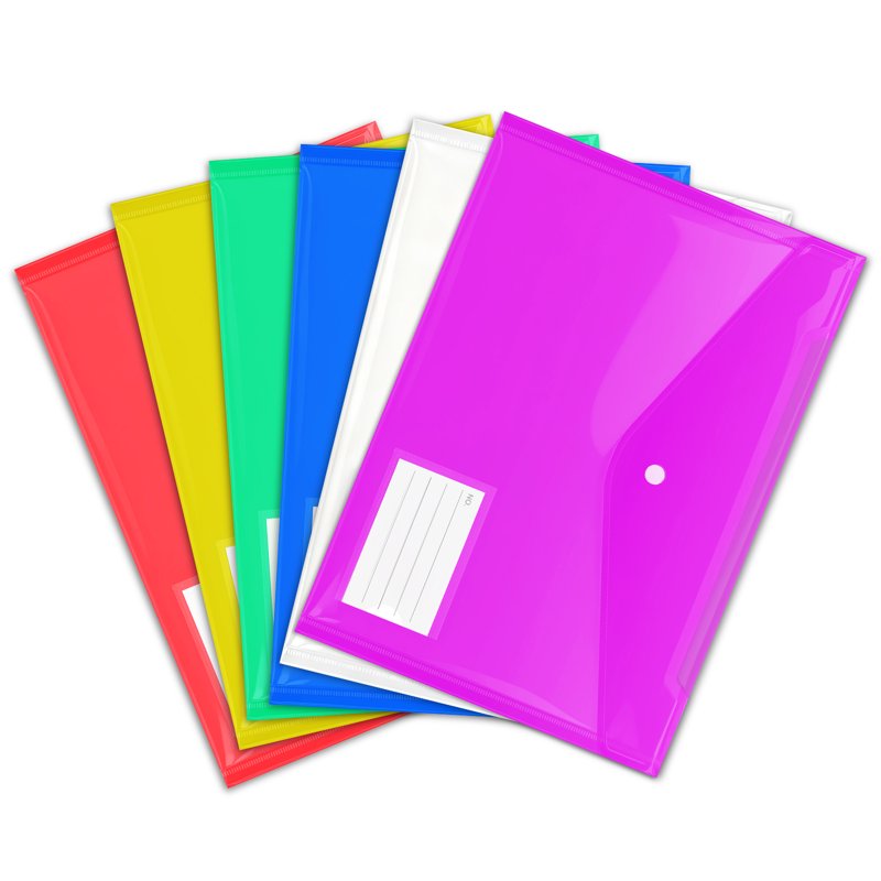 24 Pack Plastic Envelope Folders with Snap Button Waterproof Document Organizer