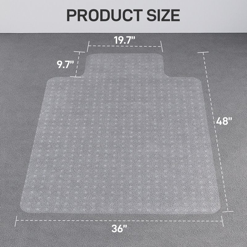 Office Chair Mat for Carpet Floor Protection 120x90cm Transparent PVC