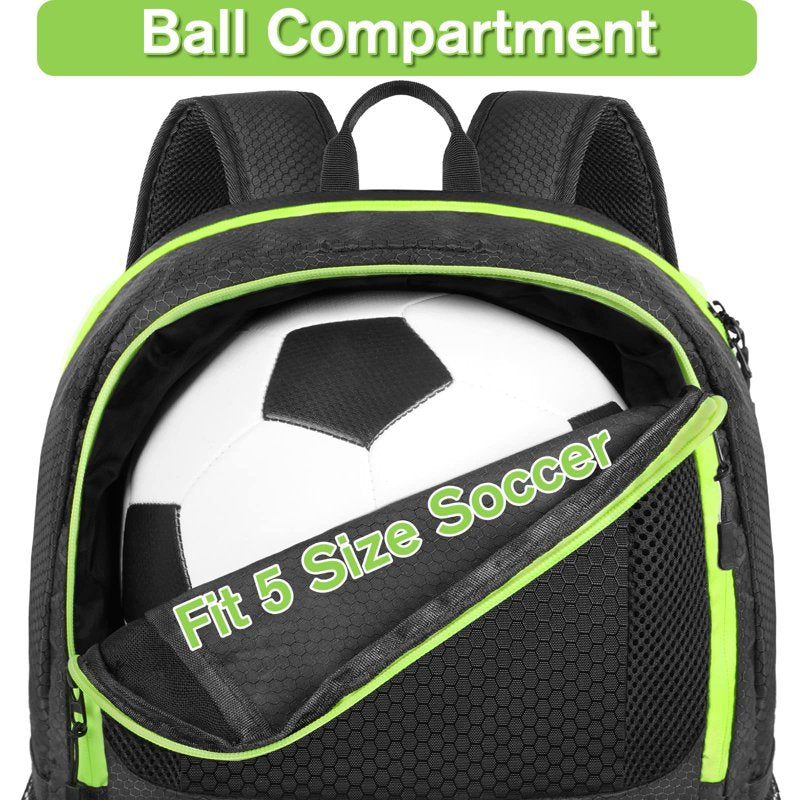 Omlopp Soccer Backpack Black – 28L Water-Resistant Ball Holder & Shoe Compartment