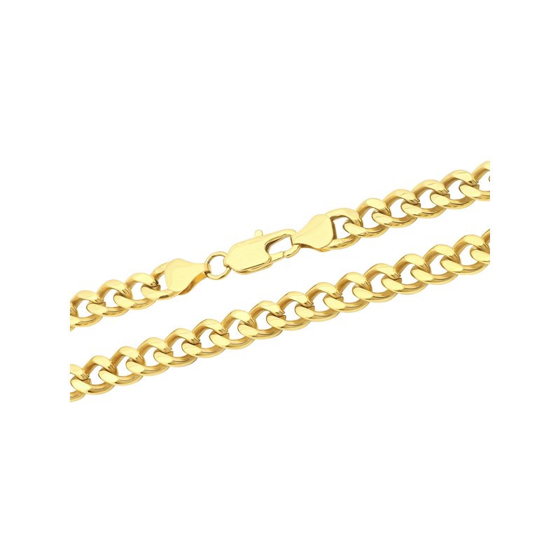 Men's Stainless Steel Yellow Finish Curb Chain - 22 Inch Bold Jewelry
