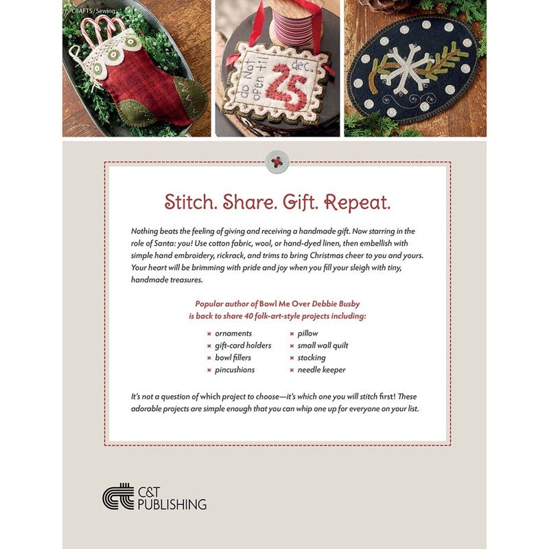 Christmas Stitchery Book - 40 Holiday Home Decor Projects for Hand Embroidery
