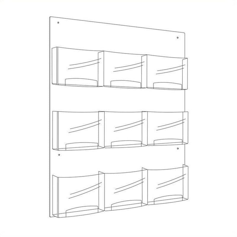 Safco Clear2c 9 Magazine Display - Wall-Mountable Magazine Racks
