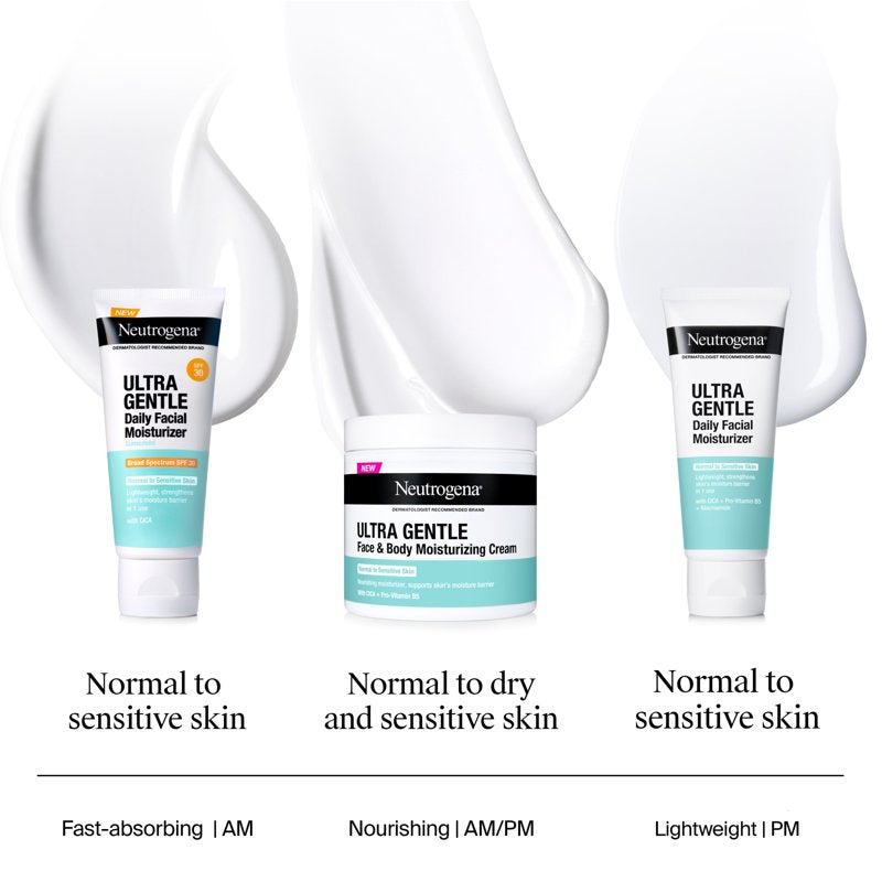 Neutrogena Ultra Gentle Face Moisturizer - Hydrating, Sensitive Skin Formula