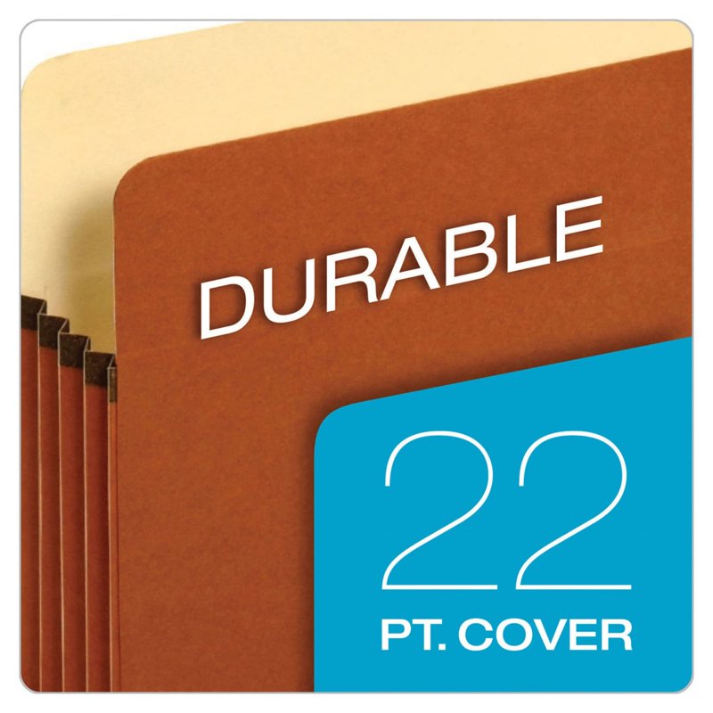 Pendaflex Expanding Vertical File Pockets - Letter Size, Red, 5-1/4" Gusseted Sides