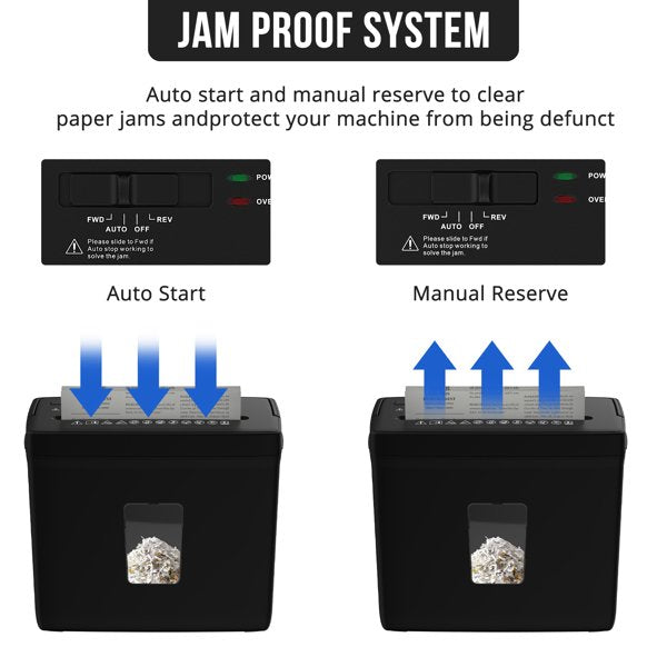 Home Office Crosscut Paper Shredder - 5 Sheets, P-4 Security Level, Jam-Proof, 2.38-Gallon Bin