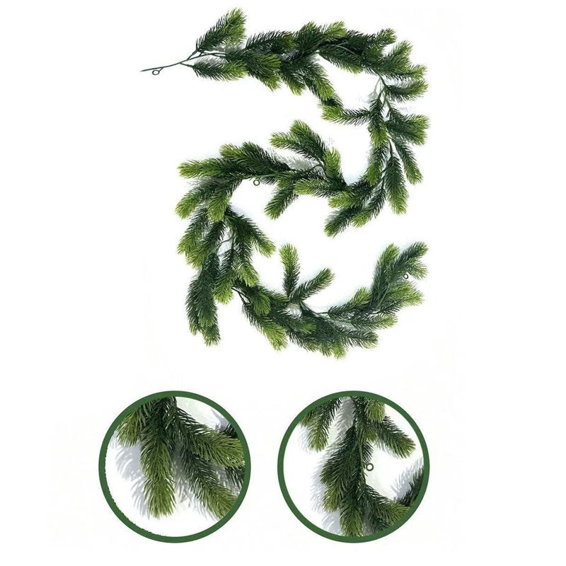 Artificial Pine Garland 6FT Faux Greenery for Indoor & Outdoor Holiday Decor