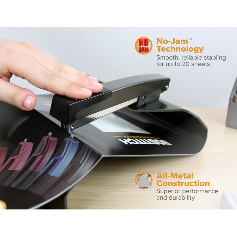 Metal No-Jam Booklet Stapler for Up to 20 Sheets - Centerline Binding