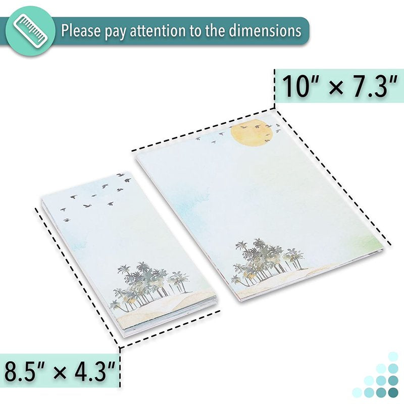 Stationery Set with 6 Beautiful Patterns, 30 Sheets & 18 Envelopes, 10x7.3 Inches