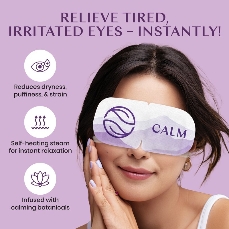 Self Heating Disposable Eye Mask for Relaxation and Eye Comfort - Lavender, 5 Pack