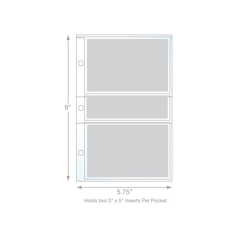 Mini Recipe & Photo Page Protectors 3x5 Inch Pack of 20 Archival Safe Clear