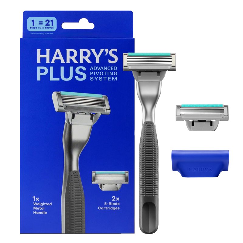Men's Shaving Razor with 2 Blade Refills - Close, Comfortable Shave