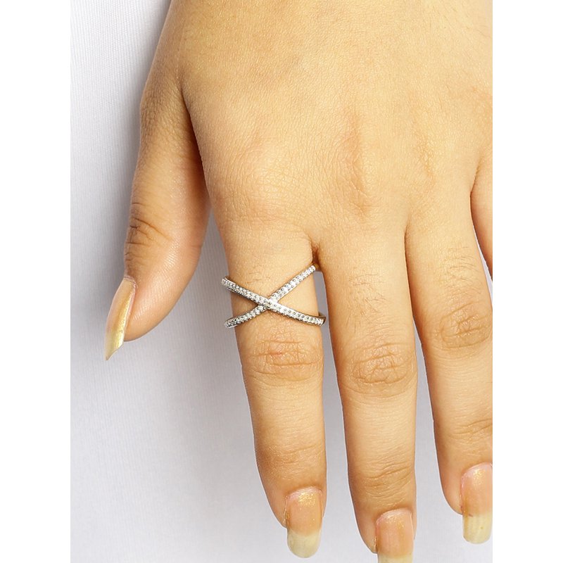 White Diamond Engagement Ring 1/7 Carat 14K Gold Over Silver Hypoallergenic