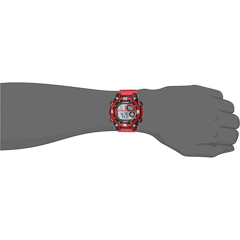Men's Red Sport Wristwatch with Water-Resistant Silicone Band