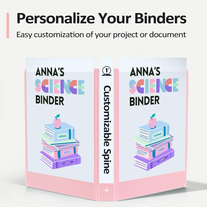 1.5 Inch 3-Ring View Binders Set of 4 for School & Office - Holds 325 Sheets Each