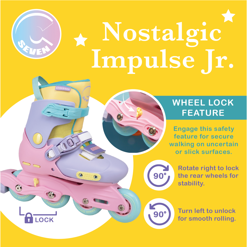 Unisex Adjustable Youth Inline Skates with Safe Lock Wheel - Tangerine