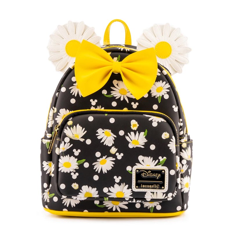 Kids Mini Backpack - Minnie Mouse Daisies, Vegan Leather, Adjustable Straps