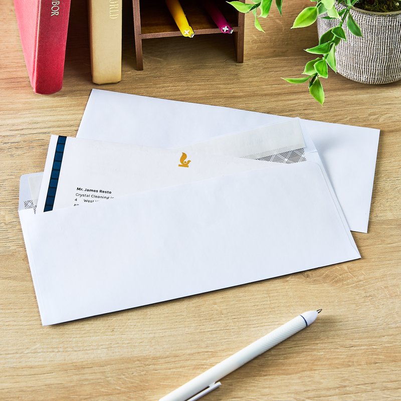 Privacy Tint Peel and Stick Envelopes - White, 4.13 x 9.5 inches, Pack of 500