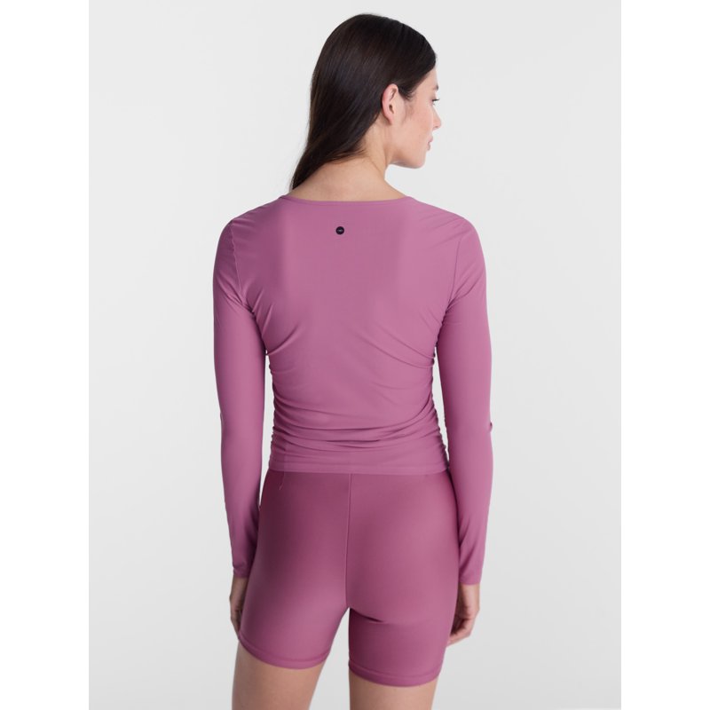 Women's Ruched Side Cinch Top - Activewear & Casual Pullover