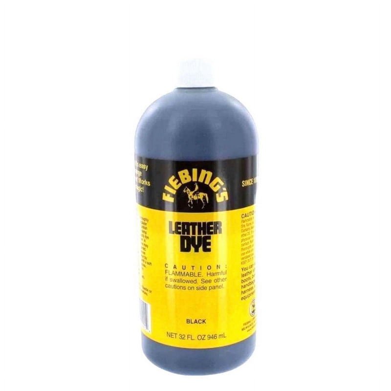 Leather Dye Black 4oz with Applicator - For Shoes, Belts, Leather Goods