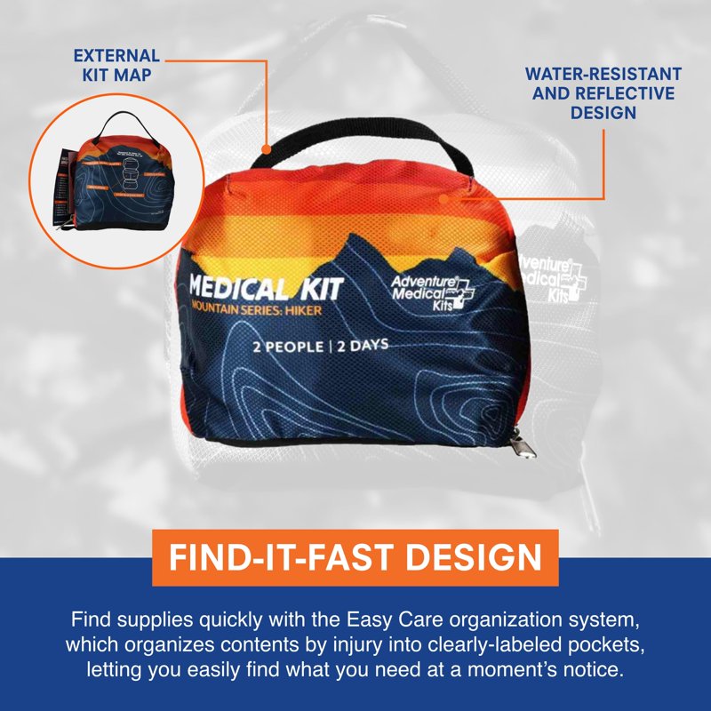 First Aid Kit for Hiking and Camping - Waterproof Portable Emergency Medical Supplies