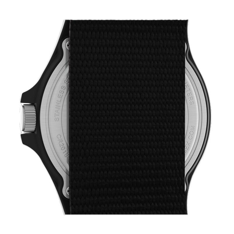 Men's Expedition Wristwatch with Black Fabric Strap - Water-Resistant, Indiglo