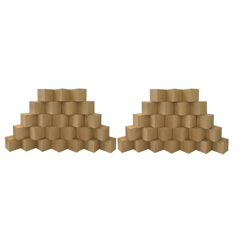 Corrugated Shipping Boxes Pack of 50 - 4x4x4 Inch Cube Cardboard Boxes
