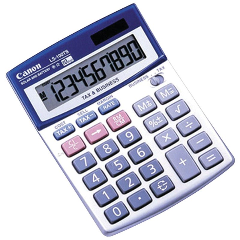 Portable Business Calculator 10 Digit LCD Dual Power Battery Solar Compact