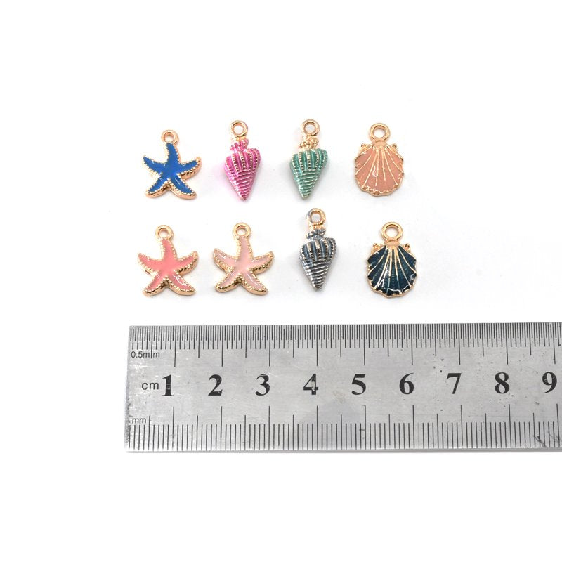 Sea Gold Charms Jewelry Making Set - 24-Piece Ocean Themed Charm Collection