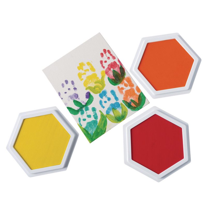Jumbo Washable Stamp Pads Set of 6 - Large Ink Pads for Crafts & Kids