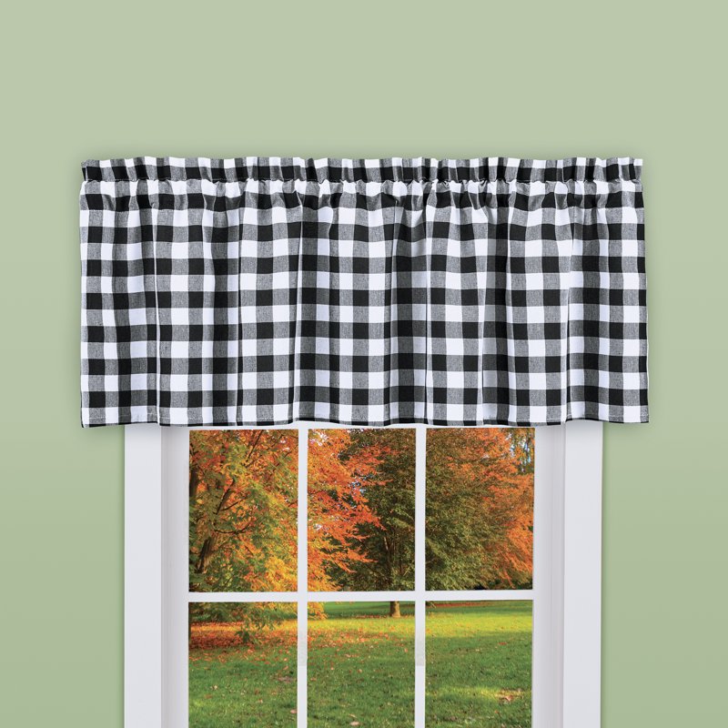 Farmhouse Buffalo Check Curtain Collection - Valance, Tiers & More