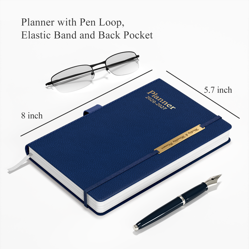 Academic Weekly & Monthly Planner 2026-2027 with Pen Holder, 5.7 x 8 Inches